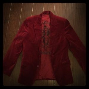 Burgundy velveteen blazer